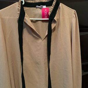 Tan Blouse/ Dress Shirt